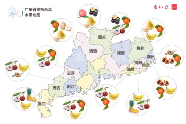 这里有一张广东“水果地图”，请查收