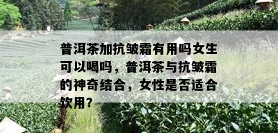 普洱茶加抗皱霜有用吗女生可以喝吗，普洱茶与抗皱霜的神奇结合，女性是否适合饮用？