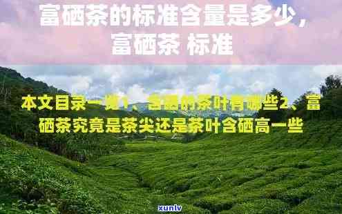 富硒茶的标准：内容、要求与实